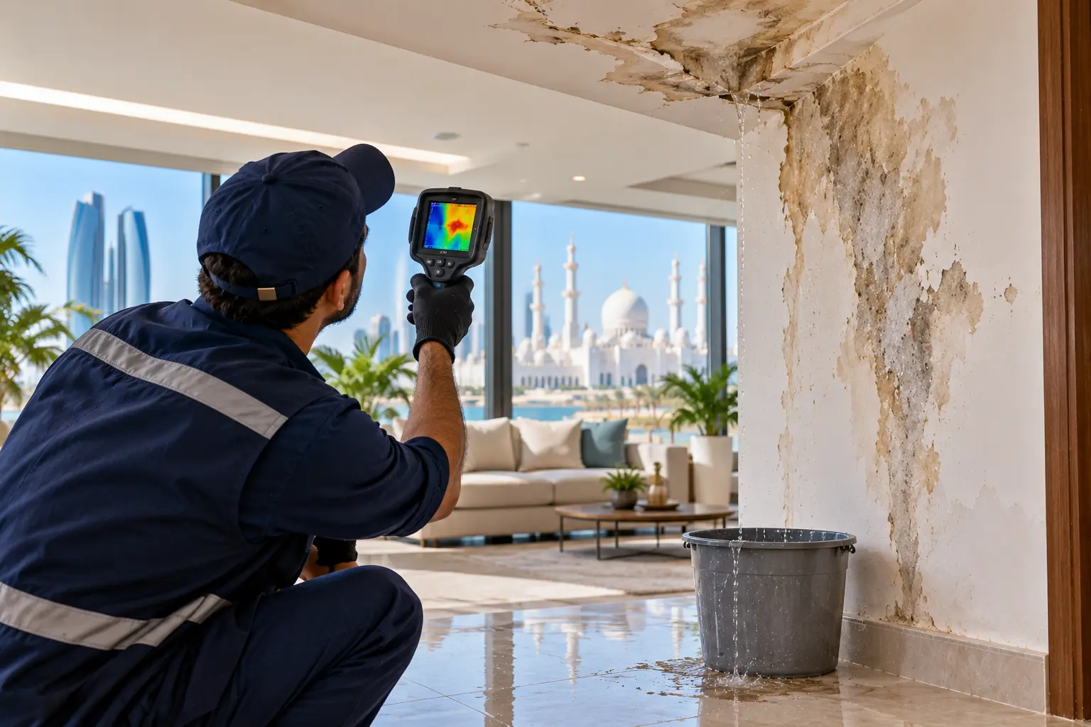 الرطوبة المتكررة في منازل أبوظبي: متى يكون السبب تسرب مياه مخفي؟ 2 أسباب الرطوبة في المنازل في أبوظبي